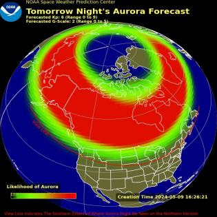 Auroral Viewline Forecast - Tomorrow